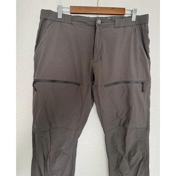 Fjallraven Pants High Coast Hike Trousers Men 36 x 32 Green Khaki Mountain Gorp